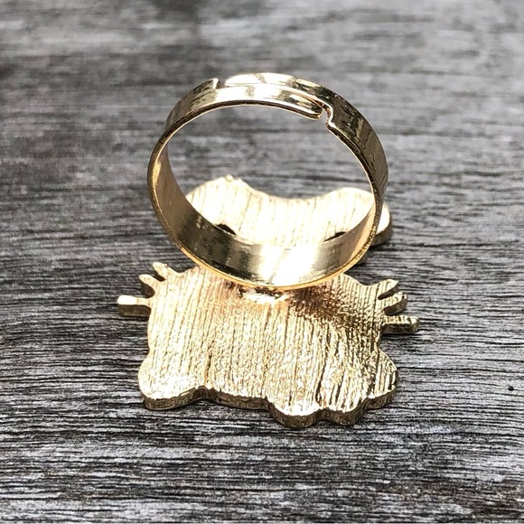 NEW RARE Collectible Hello Kitty Enamel Ring Jewelry Blue Off White Gold - Picture 10 of 11